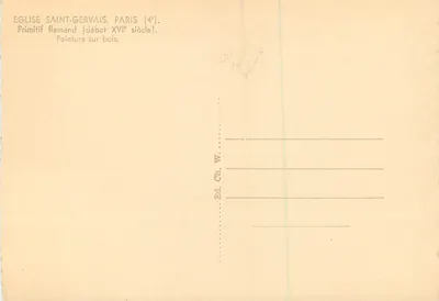 Kerk van Sint Gervasius, Parijs (4e) — Vroege Vlaamse stijl (begin van de 16e eeuw) — Uitg. Ch. W. — Achterkant