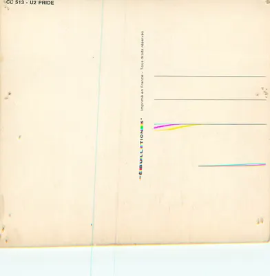 U2 PRIDE — (W imieniu miłości) — wydanie Francja CC 513 — Rewers