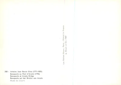 Bonaparte no Ponte d'Arcole — Jean Baron Gros (1771-1835) — Les Éditions Braun, Paris, 1969 — Verso