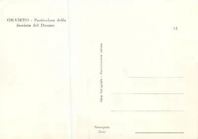 Orvieto — Szczególny widok fasady katedry — Terni, nr 14 — Rewers