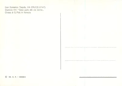Jezus mówi do pobożnych kobiet — Stacja VIII — G. Domenico Tiepolo — Wyd. G. P. - WENECJA — Rewers