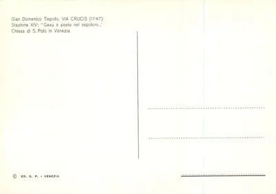 Gian Domenico Tiepolo — Stacja XIV Via Crucis — Wyd. G. P. - WENECJA — Rewers