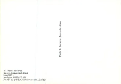 Porträt des Kupferstechers Jean-Georges Wille — Musée Jacquemart-André — Verlag Tournelle — Rückseite