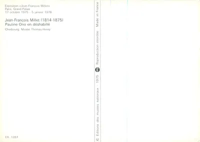 Pauline Ono em deshabillé — Exposição Jean-François Millet — Edições dos Museus Nacionais — Verso
