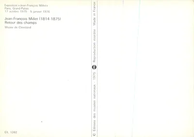 Retorno dos campos — Jean-François Millet (1814-1875) — Éditions des musées nationaux — Verso