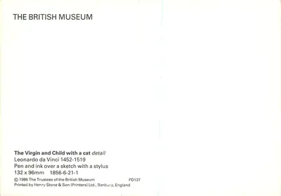 La Vergine e il Bambino con un gatto — dettaglio — British Museum — Verso