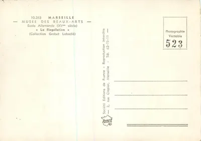 A Flagelação — Escola Alemã (século XV) — Museu de Belas Artes de Marselha — Verso