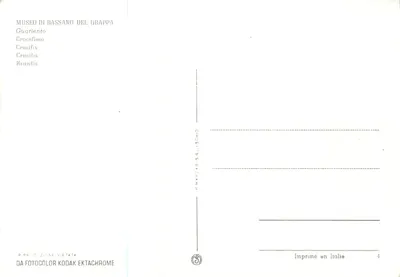 Krucyfiks — Muzeum w Bassano del Grappa — wydawca P. Marzari S.r.l. - Schio — Rewers