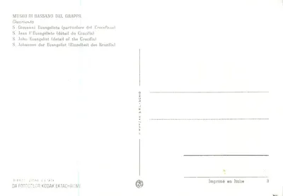 S. Jean l'Évangéliste — détail du Crucifix — Musée di Bassano del Grappa — Verso