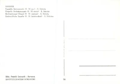 S. Felicità — Ravenna — Capela Arquiepiscopal (V-VI séculos) — Fratelli Leonardi — Verso