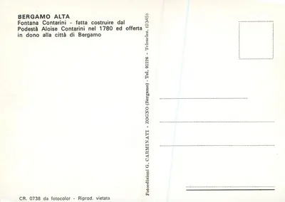 Fontana Contarini — Bergame Alta — editor Zogno — Verso