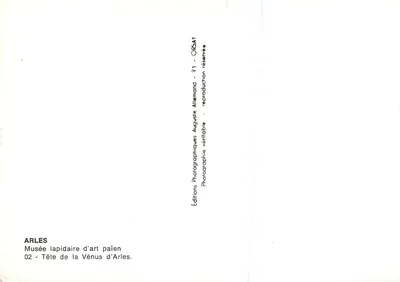 Głowa Wenus z Arles — Muzeum kamienne artefakty pańskie — Wydawnictwo ORSAY — Rewers