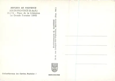 Plaats van de Verlossing — Aix-en-Provence — Uitgever Gandint, Marseille — Achterkant