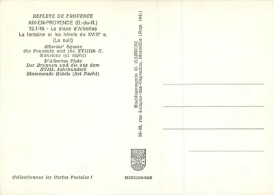Place d'Albertas — A fonte e os hotéis do século XVIII — IRIS — Verso
