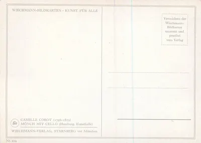 मॉन्च मिट सेलो — कैमिल कोरोट, 1874 — वाइचमैन-वर्लग, नंबर 224 — पीछे