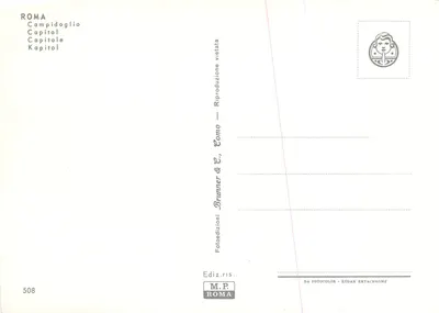 Roma - Campidoglio — éditeur Brunner & C., n° 508 — Verso