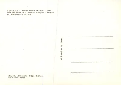 Bazylika św. Marii nad Minervą w Rzymie — Pala d'altare Filippina Lippi (XV wiek) — Wydawnictwo PP. Domenicani — Rewers