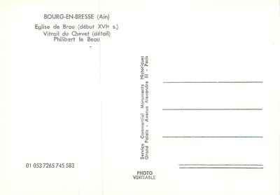 Vidro do Chefe (detalhe) — Igreja de Brou — início do século XVI — Service Commercial Grand Palais - Paris — Verso