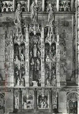 Bourg-en-Bresse (Ain) — Igreja de Brou, retábulo das Sete Alegrias da Virgem — Serviço Comercial Palais Historiques, Paris