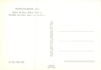 Igreja de Brou (Ain) — Retábulo das Sete Alegrias: A Visitação — Service Historique des Monuments, Paris — Verso