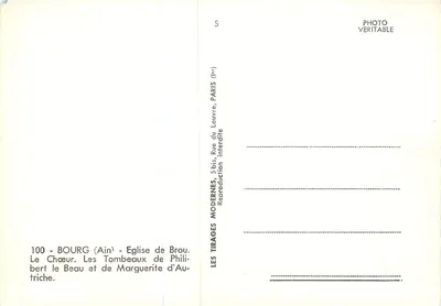 Bourg (Ain) - Igreja - O Coro. Os Túmulos de Philibert le Beau e de Marguerite d'Auvergne — Verso