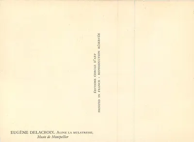Aline a Mulatriz — Eugène Delacroix — Éditions d'Art Cercle — Verso