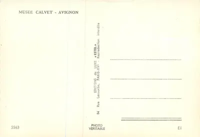 Jadalnia Muzeum Calvet — Avignon — Wydawnictwo Lecourbe, Paryż — Rewers