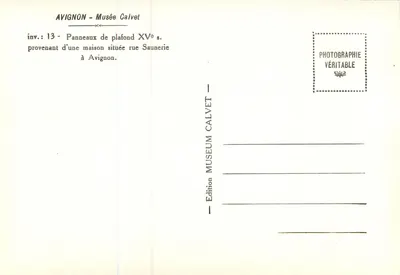 Avignon - Muzeum Calvet — Paneli sufitu z XV wieku pochodzące z domu ulicy Saunerie — Rewers