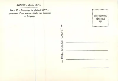 Avignon - Museum Calvet — Plafondpanelen uit de 15e eeuw afkomstig van een huis in de rue Saunerie — Achterkant