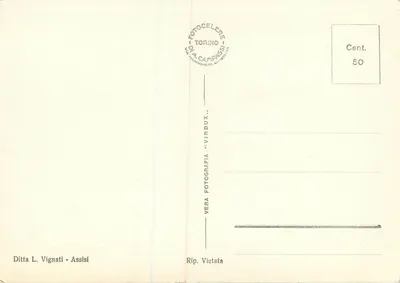 Assis - A Porziuncola — editor Ditta L. Vignati, série 22 — Verso