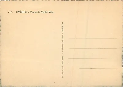 Hyères - Vista della Vecchia Città — Edizioni Léon Barra - Tolone — Verso