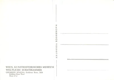 Árvore de rosa dourada — Giuseppe Spagna, 1819 — Viena, Kunsthistorisches Museum — Verso