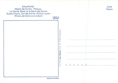 Massif dos Écrins — O Glaciar Branco e a Barre dos Écrins — IRIS — Verso