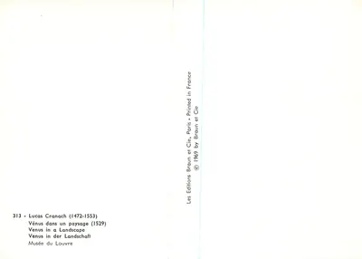 Vênus em um paisagem — Lucas Cranach (1472-1553) — Edições Braun e Cie, Paris, 1969 — Verso