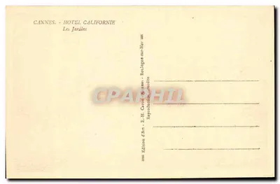 Cannes - Hotel Californie — Los Jardines — Edición de Arte E.H. Caron Cannes — Reverso