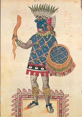 Deus asteca Tlaloc — ilustração — editor desconhecido