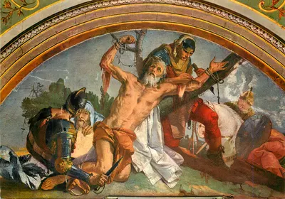 Crucificação de São João Batista — fresco — editor desconhecido, número de série ilegível