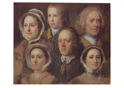 Retrato de família — pintura de estilo século XVIII — editor não visível