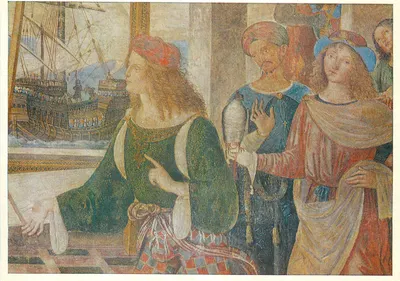 Cena da vida de Cosme de Médicis — fresco de Sandro Botticelli — editor desconhecido, número de série não visível