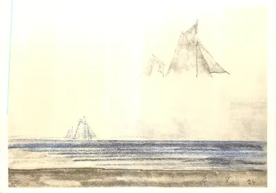 Vistas de barcos a vela — desenho a lápis — 4 8 24