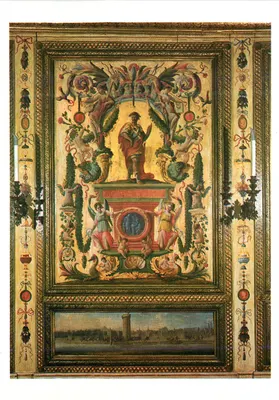 Interior decorado — fresco e paisagem — editor desconhecido, número de série não visível