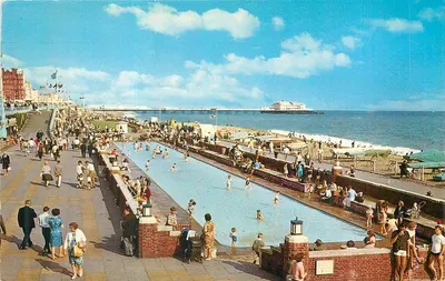 Piscina pública de Blackpool — vista panorâmica — editor não identificado