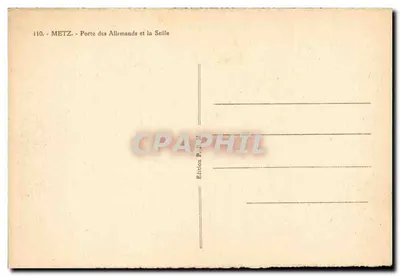 Metz — Porte des Allemands i rzeka Seille — Wydawnictwo P. Phil — Rewers