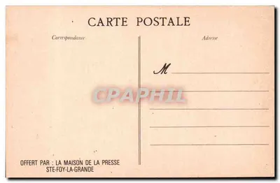 Praça do Hotel de Ville e Rua da República — Ste-Foy-la-Grande — Fotografia Maschek — Verso