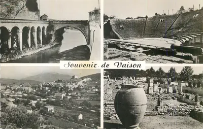 Vaison-la-Romaine — Pont romano, ampitéatro, vista panorâmica e amfora — Lembranças de Vaison