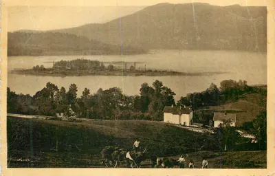 Lago de Géronde — vista panorâmica — editor desconhecido