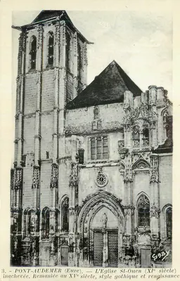 Pont-Audemer (Eure) — A Igreja de São Ouen (século XI), inacabada, reformada no século XV, estilo gótico e renascentista