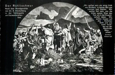 O Juramento do Rütli — após o quadro de Dr. E. Stückelberg — Lago de Vierwaldstätter See
