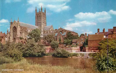 Catedral de Worcester — vista panorâmica — editor não visível