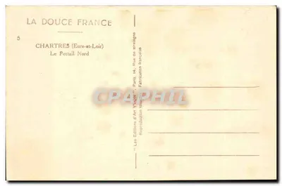Chartres (Eure-et-Loir) — Portail Nord — Wydawnictwo Sztuki YVON — Rewers